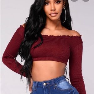 Burgundy crop top